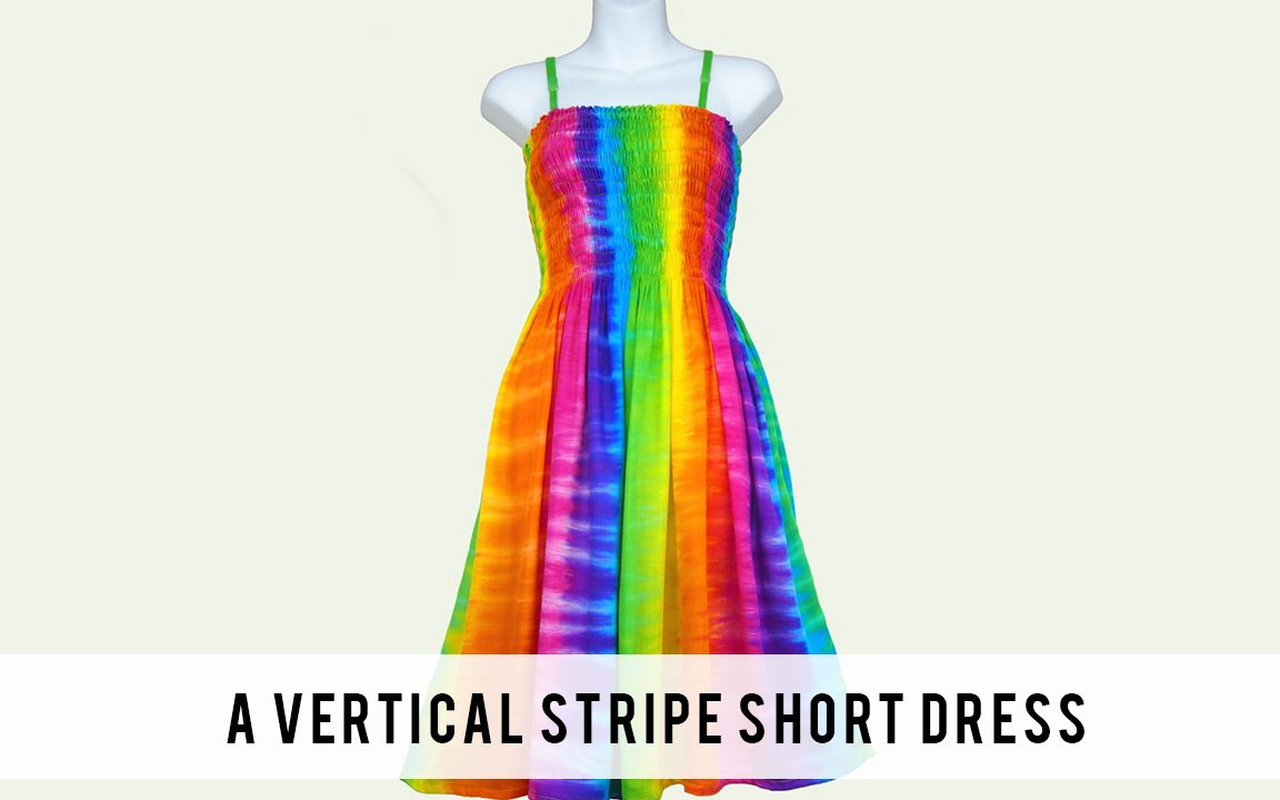 A vertical stripe short dress