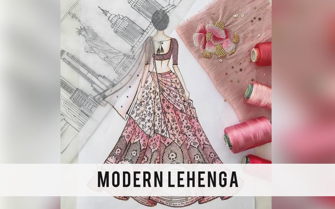 Lehenga sketch | Fashion design books, Fashion illustration sketches,  Fashion illustration sketches dresses