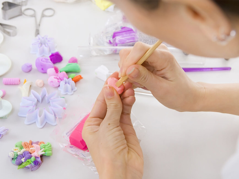 clay jewellery kneading