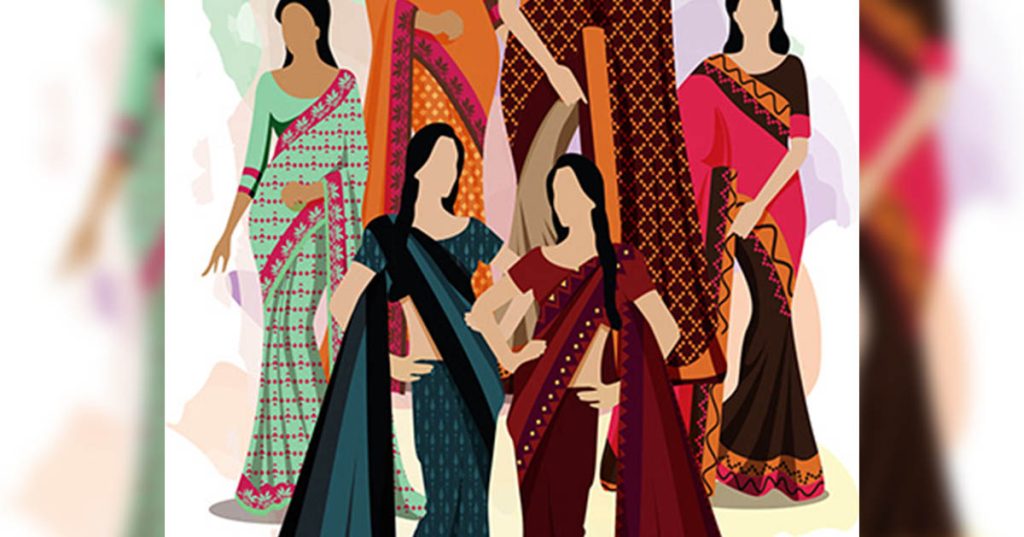 Indian Cartoon Girl with Saree Stock Illustration  Illustration of sketch  pattern 204562927