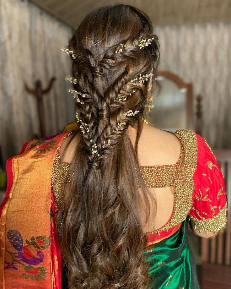 Wedding Hairstyle With Saree For Work | Indian bridal hairstyles, Indian wedding  hairstyles, Indian hairstyles